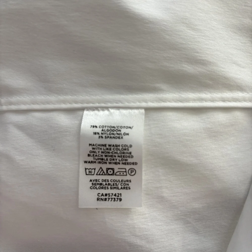 Ann Taylor Perfect Shirt Sz 12 White Long Sleeve Front Buttoned - Picture 8 of 11